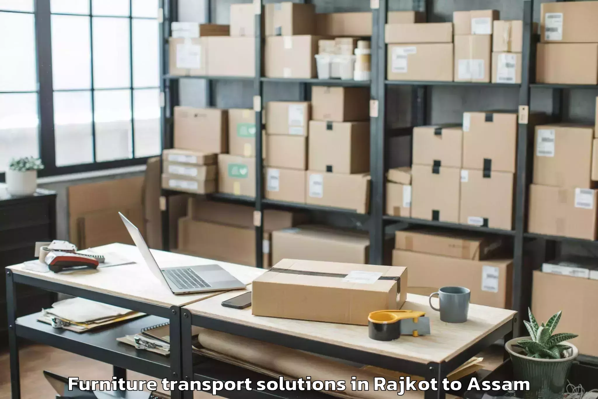 Reliable Rajkot to Borholla Furniture Transport Solutions